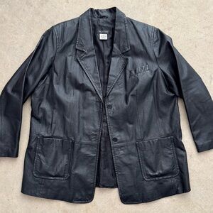 Vintage Classic Black 100% Leather Jacket
